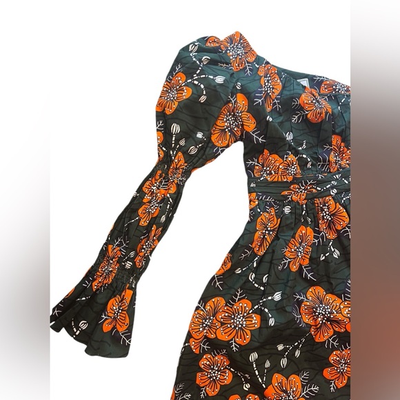 Autumn Adeigbo Trixie One Shoulder Green & Orange Floral Dress - Picture 6 of 14